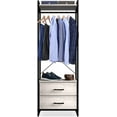 thumbnail image 4 of Sorbus Clothing Rack with Drawers – Tall Garment Rack with Wood Top, Steel Frame & Fabric Drawers – Stand Alone Closet Organizer, Greige, 4 of 9
