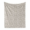 thumbnail image 1 of Vintage Soft Flannel Fleece Throw Blanket, Nostalgic Floral Pattern with Pastel Tone Flowers, Cozy Plush for Indoor and Outdoor Use, 50" x 70", Grey Yellow Baby Pink, by Ambesonne, 1 of 5
