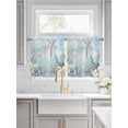 thumbnail image 2 of Teal Ocean Coastal Half Window Curtain 36 Inches Long, Summer Beach Nautical Coral Starfish Window Treatment Curtain Drapes, Small Tier Curtains for Bathroom Over Sink, 27.5"x36", 2 Panels, 2 of 7