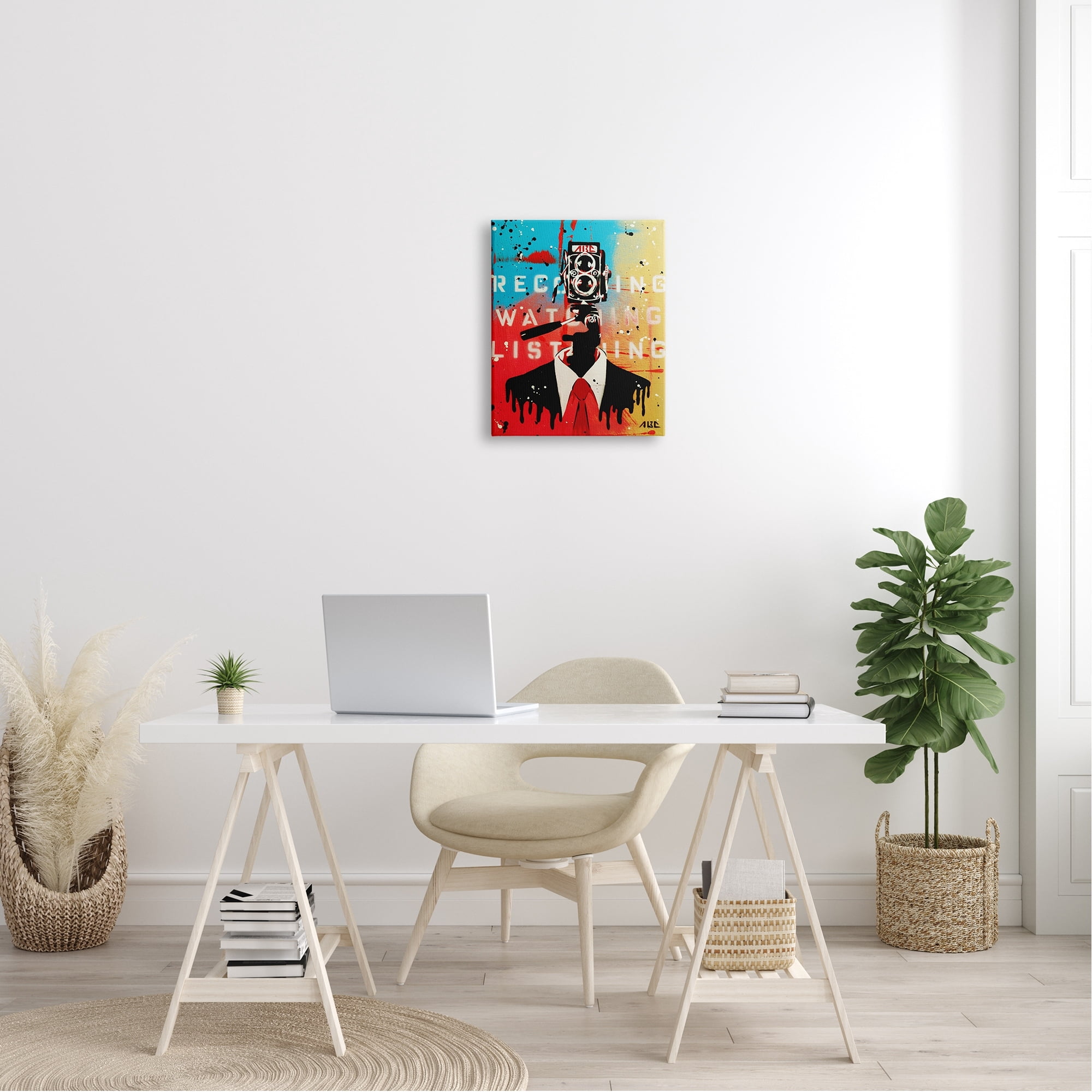 Stupell Industries Speckled Abstract Person Bold Camera Text Collage Canvas Wall Art, 30 x 40, Design by AbcArtAttack