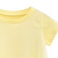 thumbnail image 4 of EHQJNJ Robe Fille Robe d'Été Filles Couleur Unie Manches Courtes Col Rond Jupe Sans Motif Sortie Décontractée pour 1 à 8 Ans Robes de Printemps Filles Robe Verte, 4 of 4
