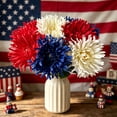 thumbnail image 4 of Yakvarog 4th of July Artificial Flowers, 18.5" Red White Blue Fake Faux Flowers Bouquet Memorial Day Independence Day for 4th of July Decorations, Kitchen Table Centerpiece, Wedding, 4 of 6
