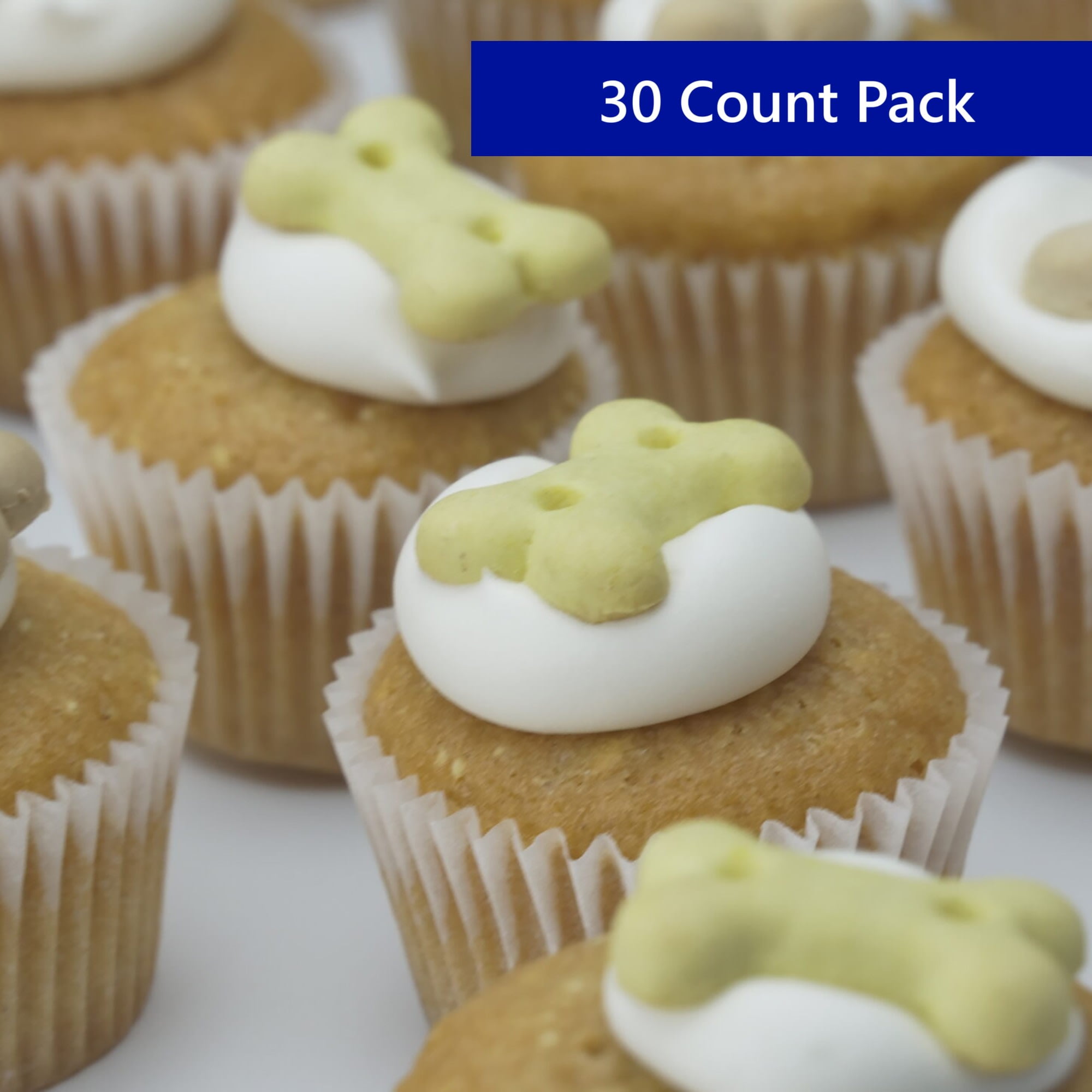 Wagging Dog Bakery: Puppin Mini Cupcake Dog Treat - 30 Pack Crunchy Biscuits, Countertop Jar, Quality Baked Goods for Your Furry Friends, Pet Reward