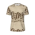 thumbnail image 5 of Wukai Coffee Time (2) Print Men's Short-Sleeved Mesh T-Shirt,Quick-Dry Short Sleeve Workout T-Shirt-X-Small, 5 of 8