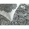 thumbnail image 4 of Ambesonne Leaf Quilted Bedspread Set 3 Pcs, Detailed Mosaic Theme, Queen Size, Black White, 4 of 5