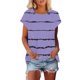thumbnail image 2 of Camiseta de Manga Corta de las Mujeres de Cuello Redondo de Impresión Casual Top de las Señoras, Poliéster Ligero para el Hogar Diario Y Cómodo, 2 of 9