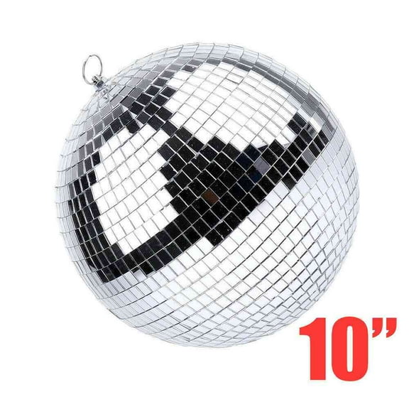 6/8/10/12" Mirror Disco Ball Silver Hanging Reflective Disco Ball Stage Party Decor-10"
