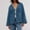 Blue, variant on Oplxuo Women's Jean Jacket Tie Front Fall Winter Loose Vintage Long Sleeve Denim Shacket Outwear with Pockets