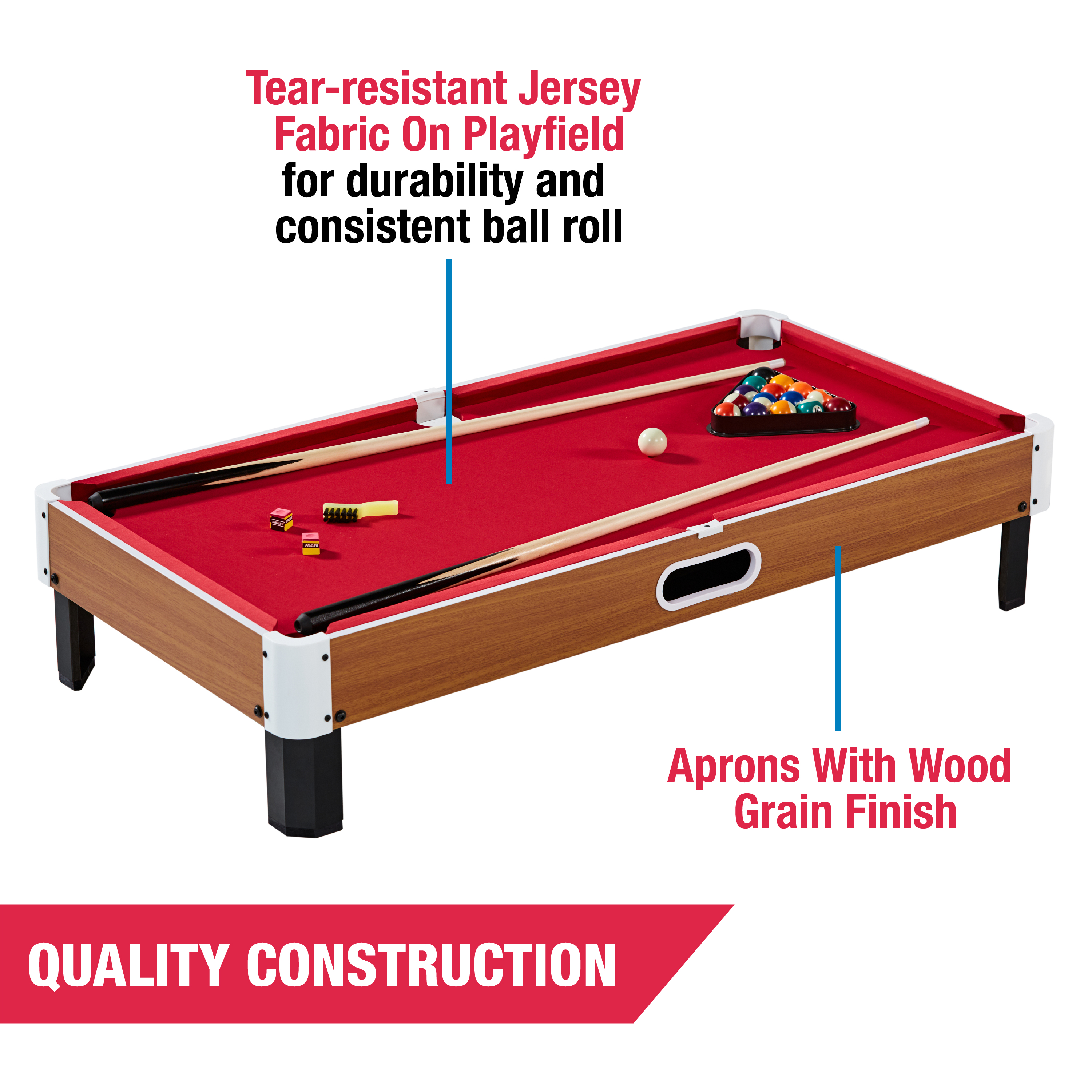 MD Sports Largest 48" Tabletop Billiard Pool Table, Compact Size, Burgundy - image 4 of 11