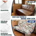 thumbnail image 3 of FUIALDOLG Vintage Pink Floral RV Foldable Sofa Bed Cover Stretchable Backrest Fit for Travel Trailer Motorhome, RV Sofa Slipcovers Fit for Jackknife Sleeper Sofas, 3 of 7