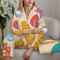thumbnail image 6 of Pajama Sets for Women 2 Pcs, Colorful Summer Flip Flops Button Down Long Sleeve Sleepwear Lounge PJ Sets, 6 of 6
