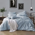 thumbnail image 2 of Swift Home  Premium Cotton Prewashed Chambray Duvet Cover Set Bed Linen - Comforter/Duvet Insert Not Included chambray blue Full - Queen 3 Piece, 2 of 5