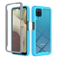 thumbnail image 1 of SaniMore for Samsung Galaxy A22 5G Case, Rugged PC Back & TPU Bumpers Two-Layer Structure Transparent Cover with PET Screen Protector Shockproof Protective Shell for Samsung A22 5G, Blue, 1 of 7