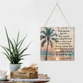 thumbnail image 6 of Zomyto 12x12 In Square Hanging Wood Sign Palm Sunset Bible Wooden Sign, 6 of 8