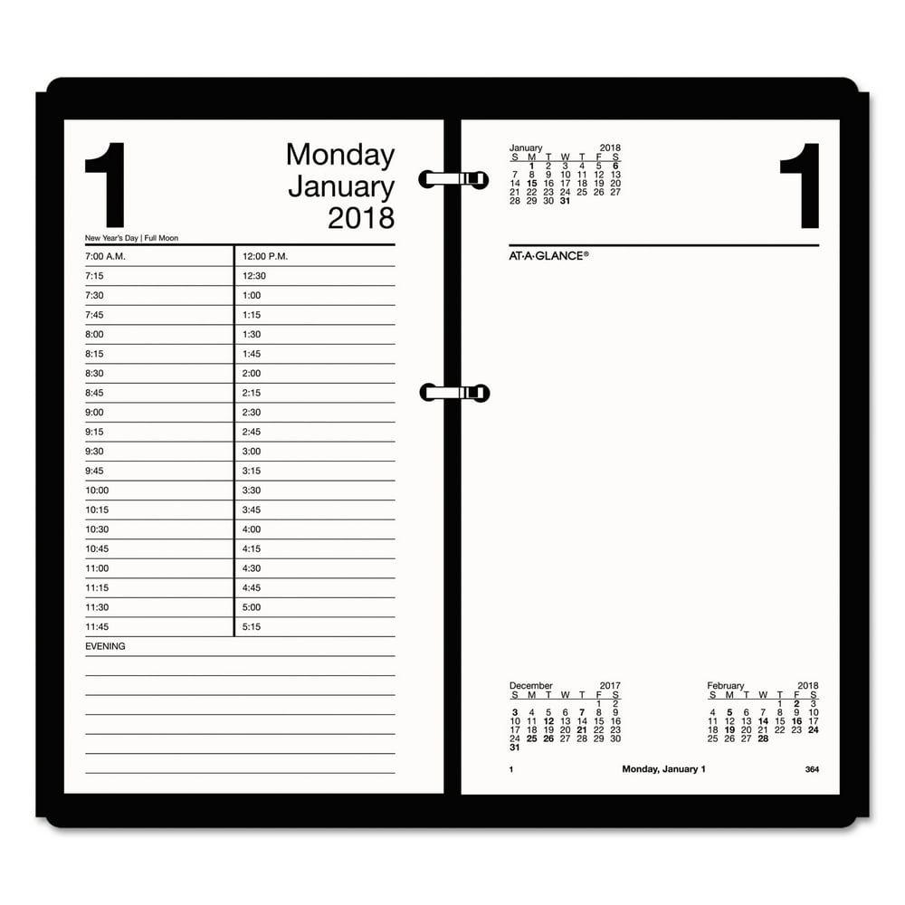 ATAGLANCE Large Desk Calendar Refill, 4 1/2 x 8, White, 2018