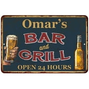 Omar's Green Bar and Grill Metal Sign 8x12 Decor 208120044054