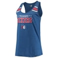 thumbnail image 2 of Women's New Era Heathered Royal Philadelphia 76ers Scoop-Neck Racerback Tank Top, 2 of 3
