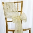 thumbnail image 5 of Efavormart 5pc x Ivory Pintuck Chair Sash for Wedding Events Banquet Decor Chair Bow Sash Party Decoration Supplies, 5 of 6