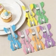 thumbnail image 2 of Easter Themed Paper Cutlery Set, with Rabbit Egg Carrot Designs Decorative Party Trays for Festive Table Setting Spring Gathering and Family Celebration Supplies, 2 of 6