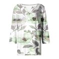 thumbnail image 5 of Fiudx Camisetas para Mujer Blusa de Manga 3/4 Corta Estampada a La Moda para Mujer, Blusa Informal con Cuello Redondo, 5 of 5