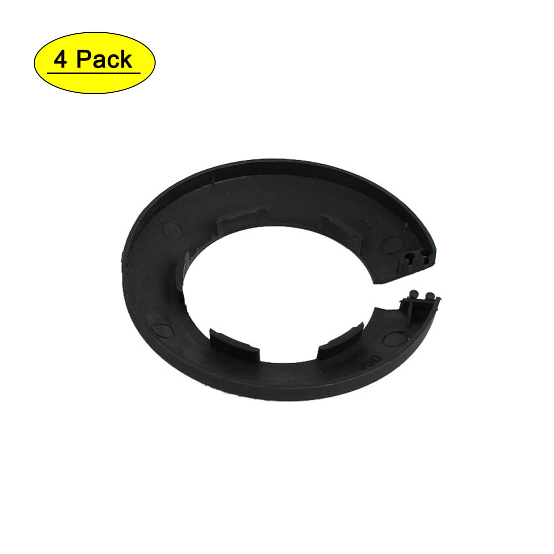 50mm Plastic Wall Flange Radiator Water Pipe Cover  Black 4pcs 