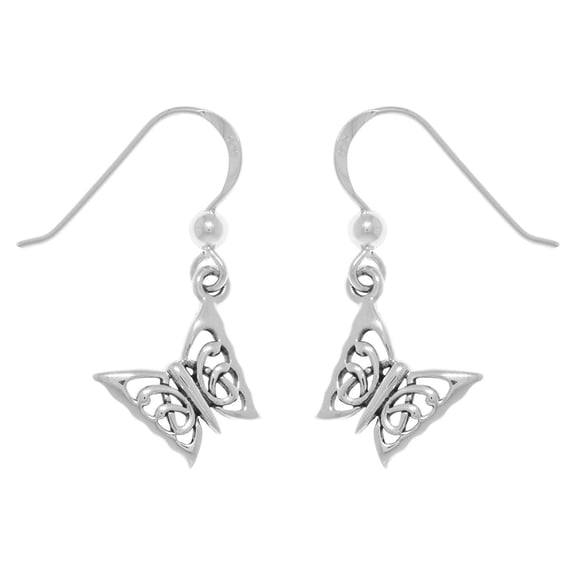 Jewelry Trends Sterling Silver Petite Butterfly Dangle Earrings