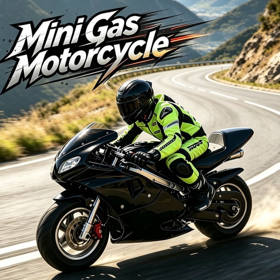 Mini Motorcycle for Adults Kids, Gas Mini Bike, Pocket Motorbike, 49CC 2-Stroke Gas Powered Kids Motorcycle Dual Headlights Rubber Handlebar, 1.25L Fuel Tank, Supports 170LBS, Over 13 Years Old