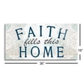 thumbnail image 3 of Faith Fills This Home Mint Sage Damask Blue 36 x 18 Glass Wall Hanging Sign, 3 of 4