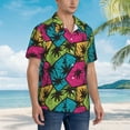 thumbnail image 5 of Xecao Hawaii Palms print Hawaiian shirt - a stylish short-sleeve button-down for men, perfect for casual beach and tropical outings., 5 of 9