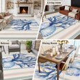thumbnail image 6 of Blue Coral Shell Washable Living Room Rugs 5'x8', Watercolor Stripes Low Pile Throw Large Area Rug Non-Slip Sturdy Edge Binding Carpet for Living Room Kitchen Office, 6 of 9