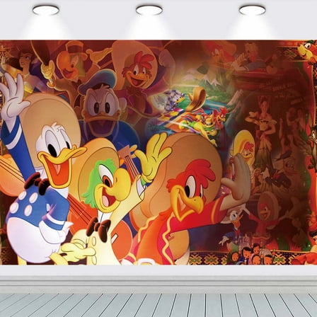 Legend of the Three Caballeros school Backdrop Taspestry Wall Decor Banner Party Supplies Poster Birthday Decorations Background for Photography Taspestry