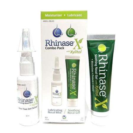 Rhinase X Moisturizing Saline Nasal Spray & Gel Combo Pack, 30 mL Spray + 30 mL Gel