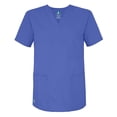 thumbnail image 2 of Adar Universal Unisex Scrub Set - Unisex V-Neck Scrub Top & Tapered Drawstring Scrub Pants - 907 - Ceil Blue - 5X, 2 of 5
