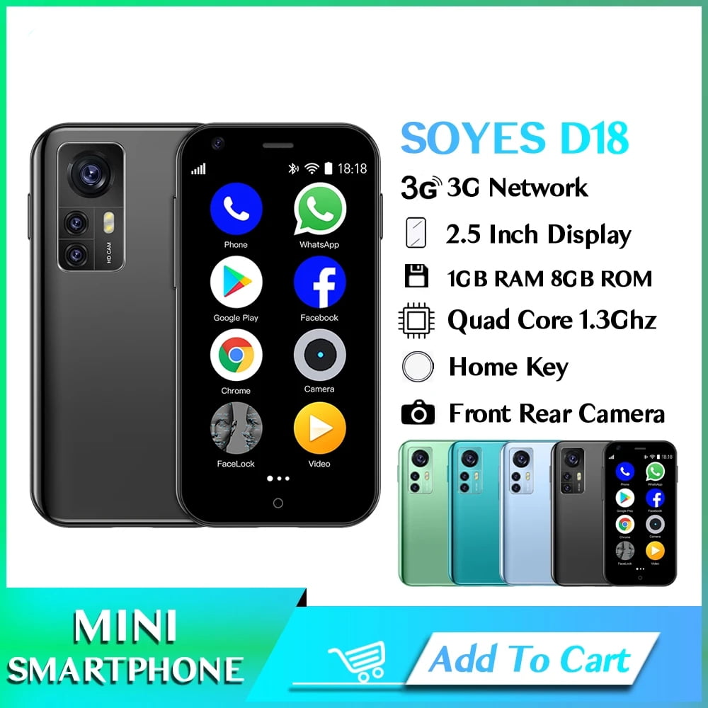 SOYES D18 2.5 Inches Display Mini Android Smartphone 2MP Rear Camera Dual SIM 3G Network Small Mobile Phone