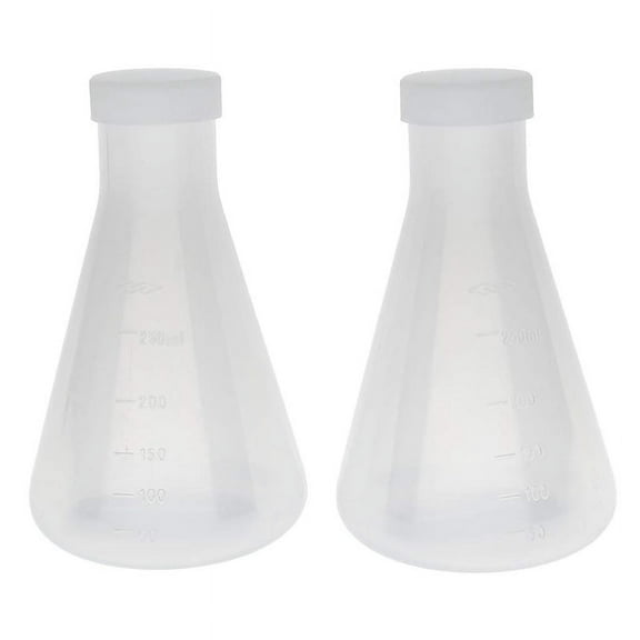 Laboratory Graduated Plastic Conical Flask, Measurable, Smooth Thick Wall, Two Bottles of 250Ml