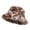 Brown, variant on Unisex Winter Leopard Print Fluffy Bucket Hat with Ear Flaps, Thick Plush Fisherman Cap, Soft Furry Warm Snow Hat for Outdoor Ski Cold Weather Daily Wear Pink