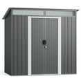 thumbnail image 3 of Lofka 6’x4’ Outdoor Storage Shed with Sliding Lockable Doors, Garden Metel Sheds for Backyard, Patio, Dark Gray, 3 of 6