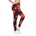 thumbnail image 5 of Soluvd Women's Red Flower Casual Leggings (AOP), 5 of 6