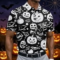 thumbnail image 5 of BRANROY Halloween Novelty Shirts for Men - Short Sleeve Button Down Casual Hawaiian Summer Tops with Funny Graphic Print and Breathable Material for Holiday and Daily Use,White M, 5 of 6