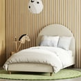 thumbnail image 2 of DG Casa Mila Twin Boucle Arched Headboard Platform Bed, 2 of 10