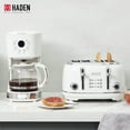 thumbnail image 2 of Haden Heritage 4 Slice Wide Slot Toaster & Coffee Maker, Ivory & Chrome, 2 of 9