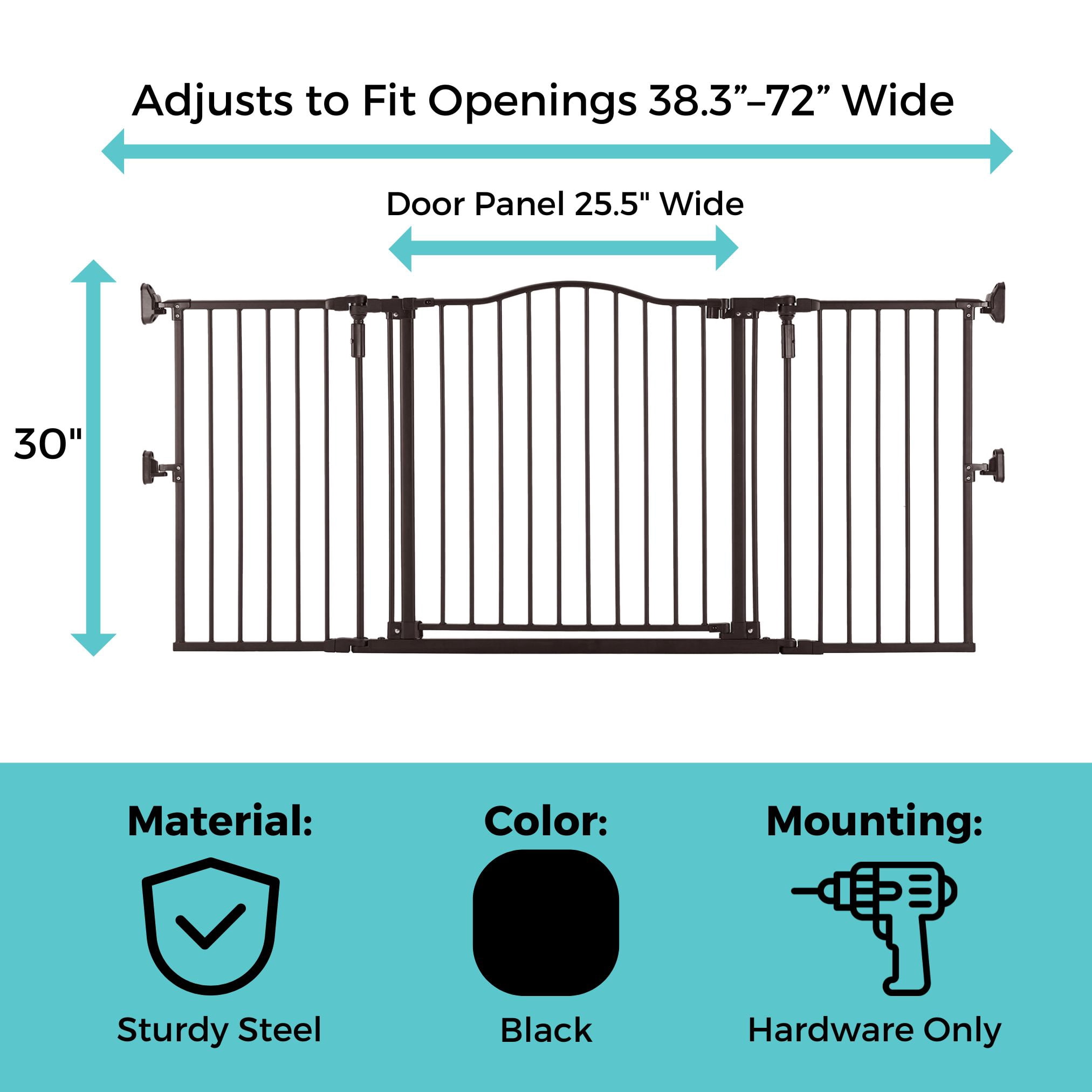 Deluxe Decor Universal Fit Gate- Black