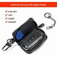 thumbnail image 5 of Luckybay Leather Car Key Case Holder – Compact Zippered Auto Key Fob Protector Pouch for Smart & Folding Keys, Coins – Keychain Wallet for Men & Women (Black), 5 of 8