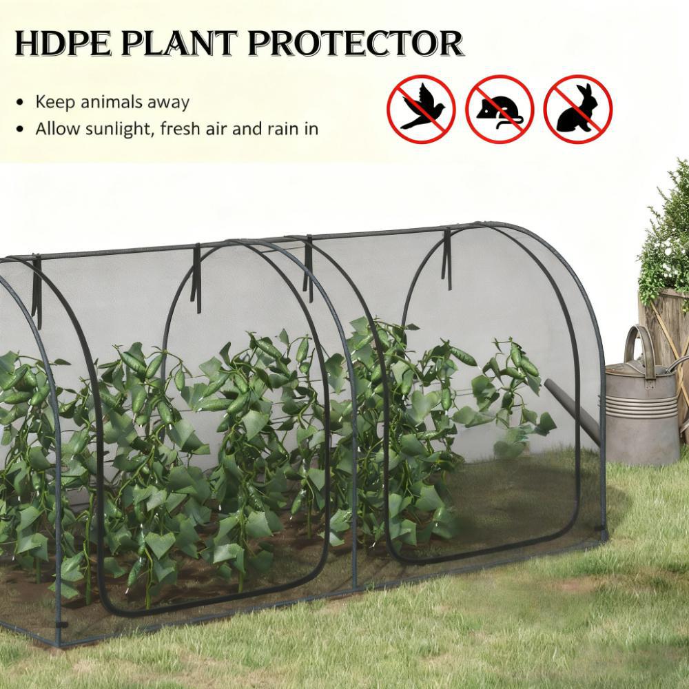 Plant Protection Tent, Crop Cage with Two Zippered Doors,Storage Bag and Ground Stakes, for Garden, Yard, Lawn