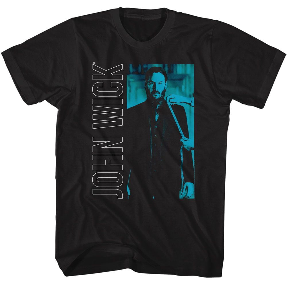 John Wick Chapter Two Tシャツ XL John Wick Vertical Text Rectangle 2 Black Adult T-Shirt