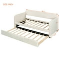 thumbnail image 3 of [Luckynote]Upholstered Daybed Sofa Bed Twin Size With Trundle Bed and Wood Slat ,Beige, 3 of 9