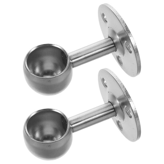 Masteelf 2PCS Stainless Steel Curtain Rod Brackets for Wall and Ceiling Mount Heavy Duty Closet Rod Holders and Shower Curtain Rod Supports