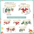 thumbnail image 2 of 5PCS Stainless Steel Safety Pin Brooches 5 Styles Alloy Enamel Brooches Fashion Sweater Shawl Clips Cactus Pot Mushroom Brooch Pins Jewelry for DIY Clothing Dress Decoration Accessories, 2 of 6