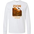 thumbnail image 3 of Inktastic Zion National Park Utah Vintage Landscape Art Long Sleeve T-Shirt, 3 of 5