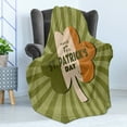 thumbnail image 4 of St. Patrick's Day Soft Flannel Fleece Throw Blanket, Celebration Clover Retro Grunge Design Sun Beam Stripes Art, Cozy Plush for Indoor and Outdoor Use, 60" x 80", Olive Green, by Ambesonne, 4 of 5